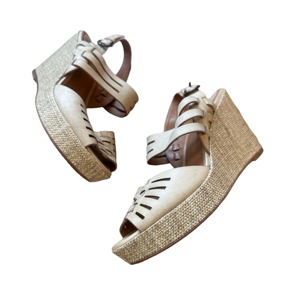 Trask 'Willow' Leather Platform Wedge Sandal 9.5 - Picture 2 of 9